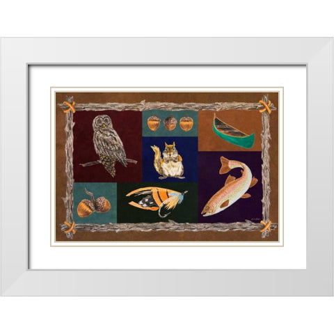 Elements of Nature Rectangle I White Modern Wood Framed Art Print with Double Matting by Baliko, Linda