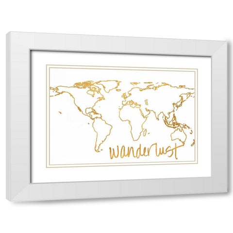 Gold Wanderlust White Modern Wood Framed Art Print with Double Matting by Studio, Sd Graphics