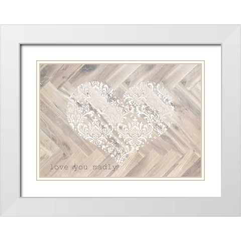 Love You Madly Rectangle White Modern Wood Framed Art Print with Double Matting by Medley, Elizabeth