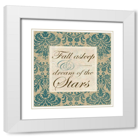 Fall Asleep and Dream of the Stars White Modern Wood Framed Art Print with Double Matting by Medley, Elizabeth