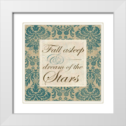 Fall Asleep and Dream of the Stars White Modern Wood Framed Art Print with Double Matting by Medley, Elizabeth