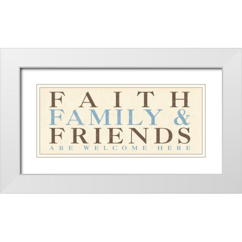 Family Phrase I White Modern Wood Framed Art Print with Double Matting by SD Graphics Studio