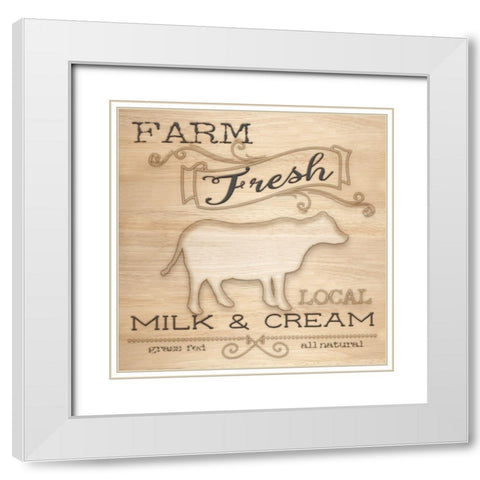 Country Organic Dairy I White Modern Wood Framed Art Print with Double Matting by Metz, Andi