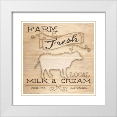 Country Organic Dairy I White Modern Wood Framed Art Print with Double Matting by Metz, Andi