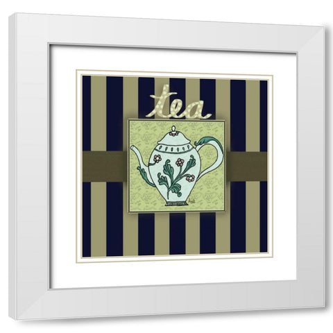 Tea Art I White Modern Wood Framed Art Print with Double Matting by Metz, Andi