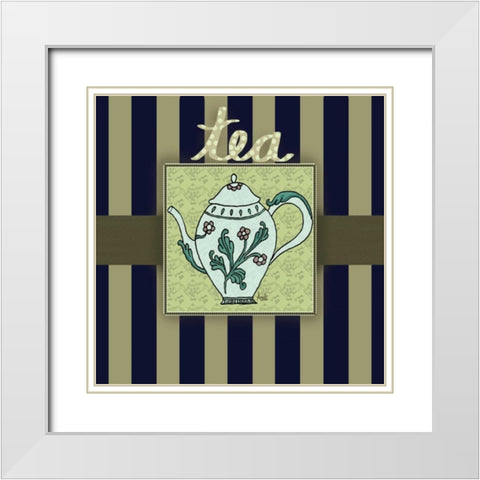 Tea Art I White Modern Wood Framed Art Print with Double Matting by Metz, Andi