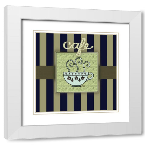Tea Art II White Modern Wood Framed Art Print with Double Matting by Metz, Andi
