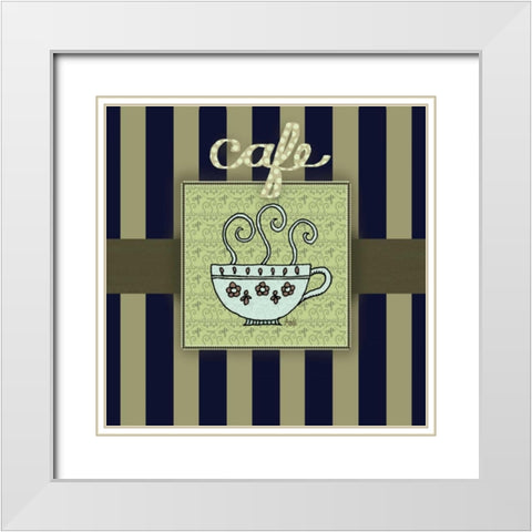 Tea Art II White Modern Wood Framed Art Print with Double Matting by Metz, Andi