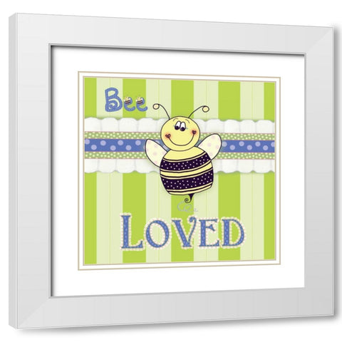 Bee III White Modern Wood Framed Art Print with Double Matting by Metz, Andi