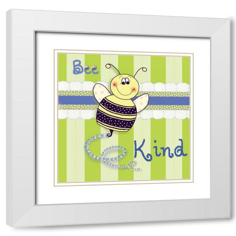 Bee II White Modern Wood Framed Art Print with Double Matting by Metz, Andi