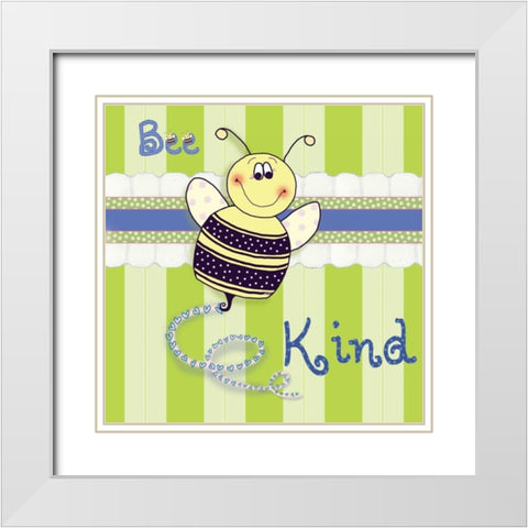 Bee II White Modern Wood Framed Art Print with Double Matting by Metz, Andi