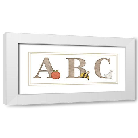 Elementary ABC White Modern Wood Framed Art Print with Double Matting by SD Graphics Studio