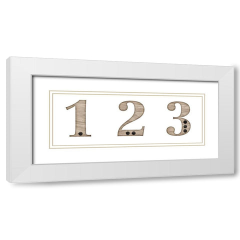Elementary 123 White Modern Wood Framed Art Print with Double Matting by SD Graphics Studio
