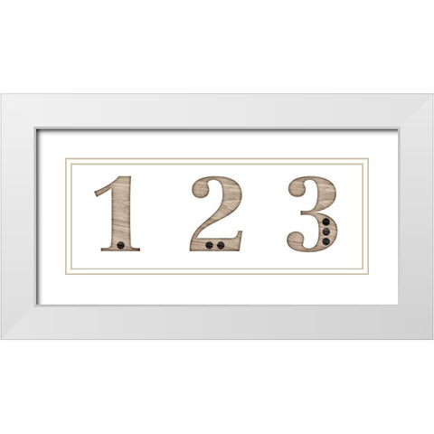 Elementary 123 White Modern Wood Framed Art Print with Double Matting by SD Graphics Studio