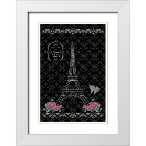 Parisian Tour Eiffel Tower White Modern Wood Framed Art Print with Double Matting by Metz, Andi