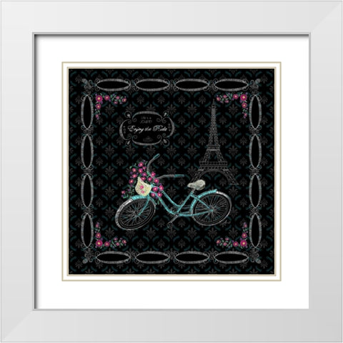 Parisian Tour II White Modern Wood Framed Art Print with Double Matting by Metz, Andi