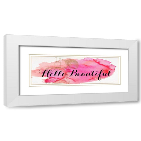 Beautiful and Gorgeous I White Modern Wood Framed Art Print with Double Matting by SD Graphics Studio
