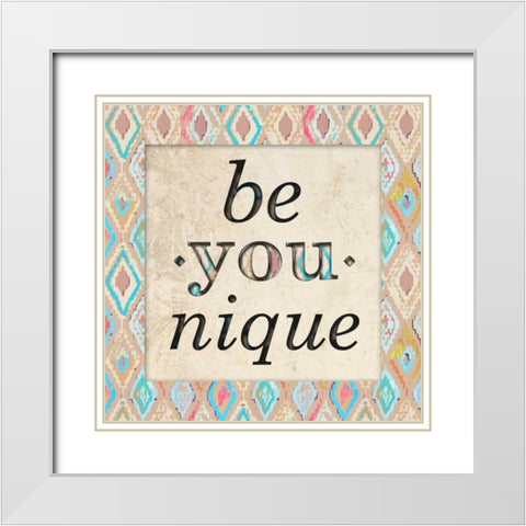 Be You Nique White Modern Wood Framed Art Print with Double Matting by Biscardi, Nicholas