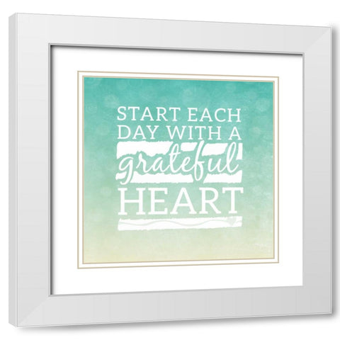 Grateful and Kind I White Modern Wood Framed Art Print with Double Matting by SD Graphics Studio