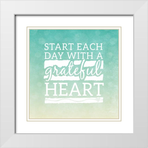 Grateful and Kind I White Modern Wood Framed Art Print with Double Matting by SD Graphics Studio
