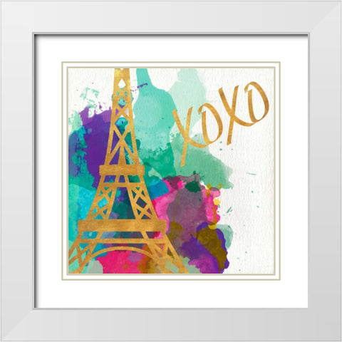 Watercolor Icons I White Modern Wood Framed Art Print with Double Matting by SD Graphics Studio