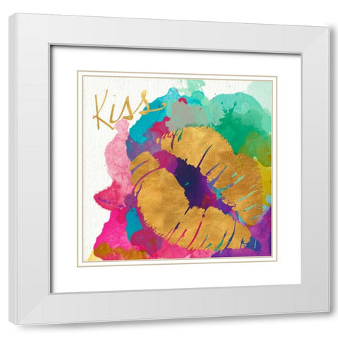 Watercolor Icons III White Modern Wood Framed Art Print with Double Matting by SD Graphics Studio