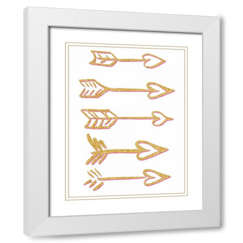 Cupids Arrows White Modern Wood Framed Art Print with Double Matting by Studio, Sd Graphics