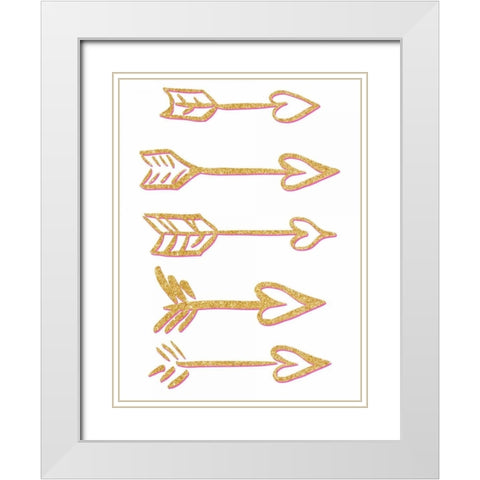 Cupids Arrows White Modern Wood Framed Art Print with Double Matting by Studio, Sd Graphics