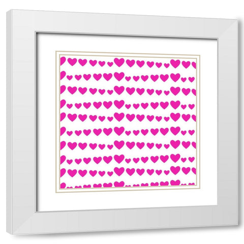 Heart Pattern A White Modern Wood Framed Art Print with Double Matting by Studio, Sd Graphics