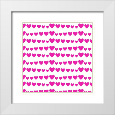 Heart Pattern A White Modern Wood Framed Art Print with Double Matting by Studio, Sd Graphics