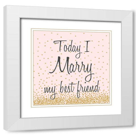 Marry Hearts II White Modern Wood Framed Art Print with Double Matting by Studio, Sd Graphics
