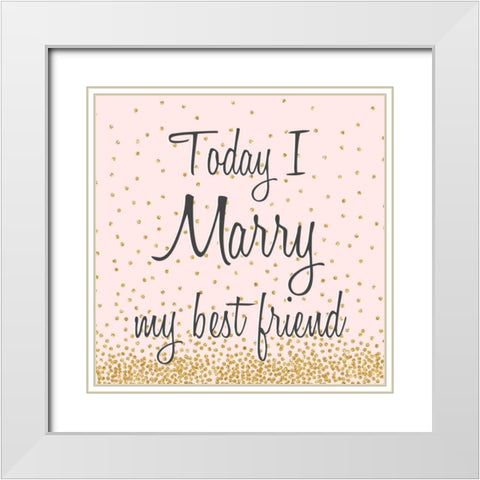 Marry Hearts II White Modern Wood Framed Art Print with Double Matting by Studio, Sd Graphics