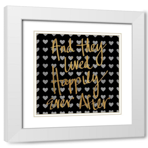 Happily Ever After Pattern White Modern Wood Framed Art Print with Double Matting by Studio, Sd Graphics