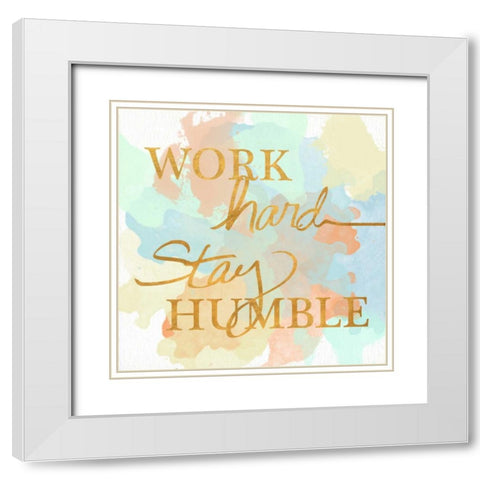 Dream Big and Work Hard Watercolor II White Modern Wood Framed Art Print with Double Matting by Studio, Sd Graphics