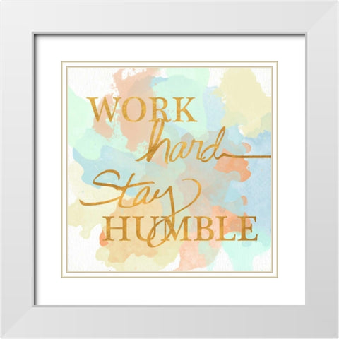 Dream Big and Work Hard Watercolor II White Modern Wood Framed Art Print with Double Matting by Studio, Sd Graphics