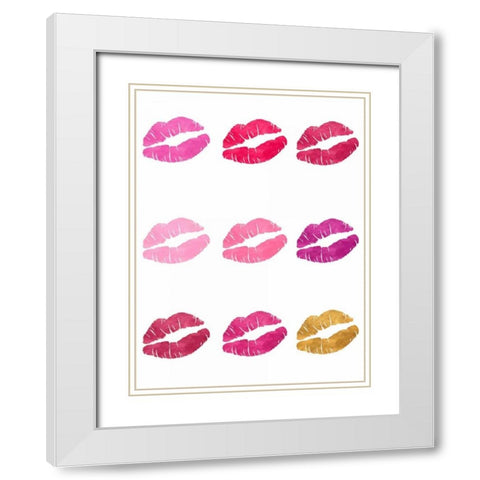 Luscious Lips White Modern Wood Framed Art Print with Double Matting by Studio, Sd Graphics
