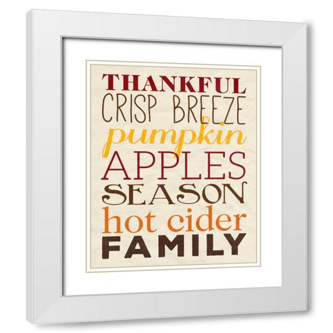 Harvest Words White Modern Wood Framed Art Print with Double Matting by Studio, Sd Graphics