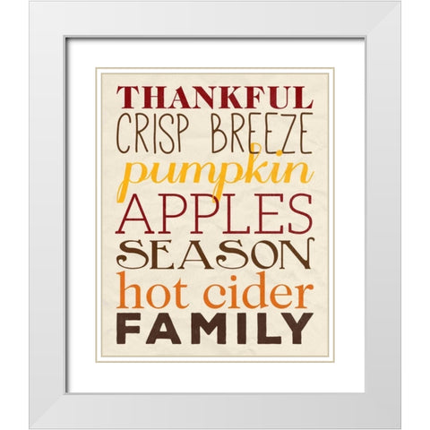 Harvest Words White Modern Wood Framed Art Print with Double Matting by Studio, Sd Graphics
