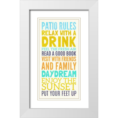 Beach Rules II White Modern Wood Framed Art Print with Double Matting by SD Graphics Studio