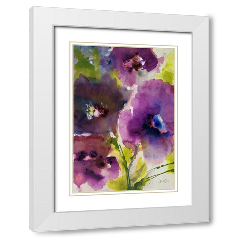 Violetti I White Modern Wood Framed Art Print with Double Matting by Loreth, Lanie
