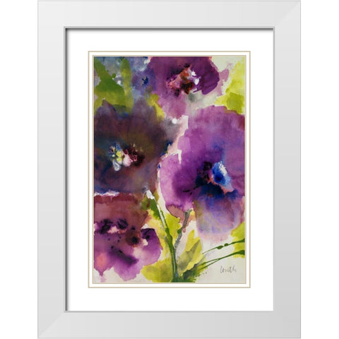 Violetti I White Modern Wood Framed Art Print with Double Matting by Loreth, Lanie