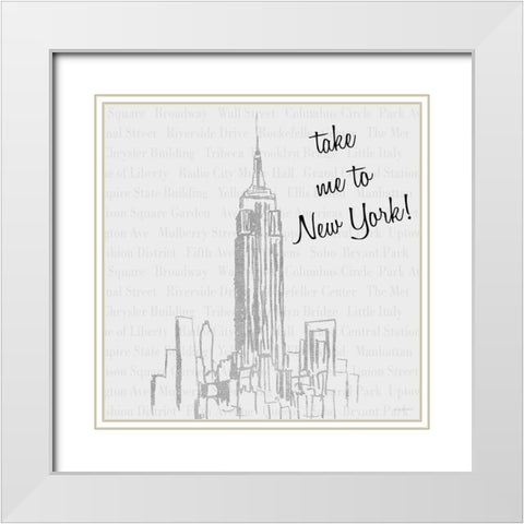 Silver Travel Pack I White Modern Wood Framed Art Print with Double Matting by Biscardi, Nicholas