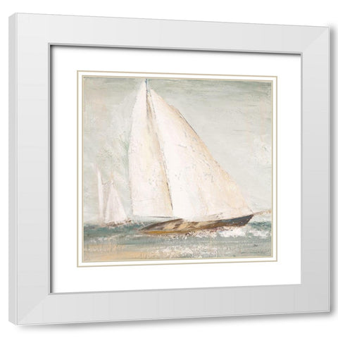 Neutral Cape Cod Sailboat I White Modern Wood Framed Art Print with Double Matting by Pinto, Patricia