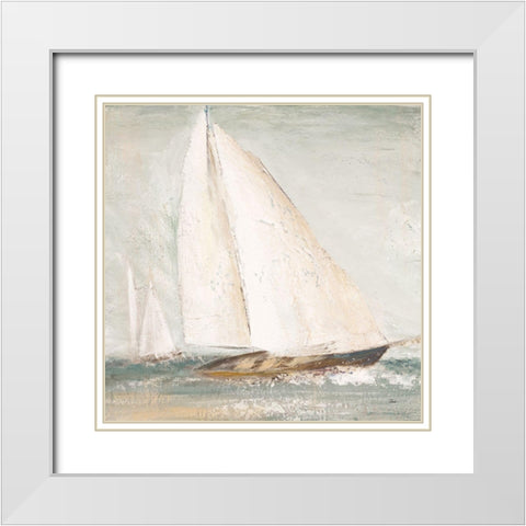 Neutral Cape Cod Sailboat I White Modern Wood Framed Art Print with Double Matting by Pinto, Patricia