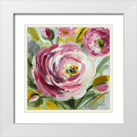 Ranunculus Rosa I White Modern Wood Framed Art Print with Double Matting by Loreth, Lanie