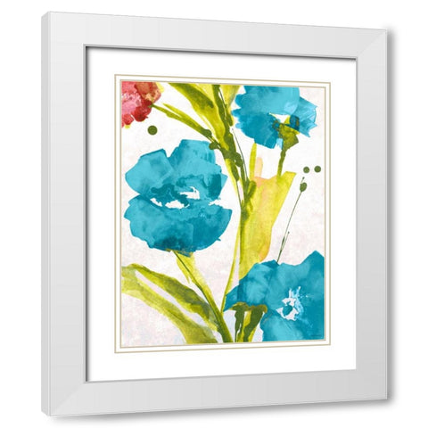 Blue and Pink le Povat I White Modern Wood Framed Art Print with Double Matting by Loreth, Lanie