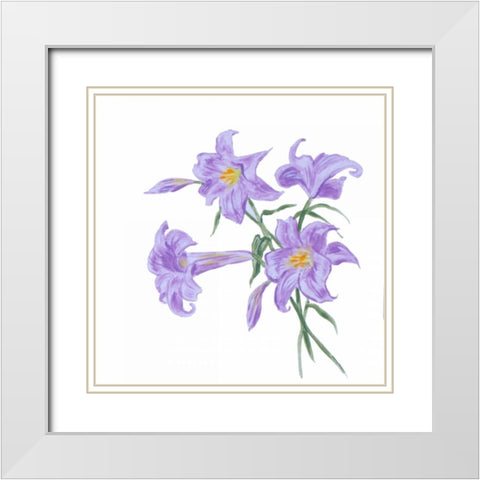 Floral III White Modern Wood Framed Art Print with Double Matting by Baliko, Linda