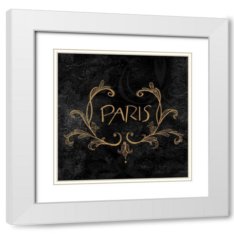 Elegant Paris Gold I White Modern Wood Framed Art Print with Double Matting by Baliko, Linda