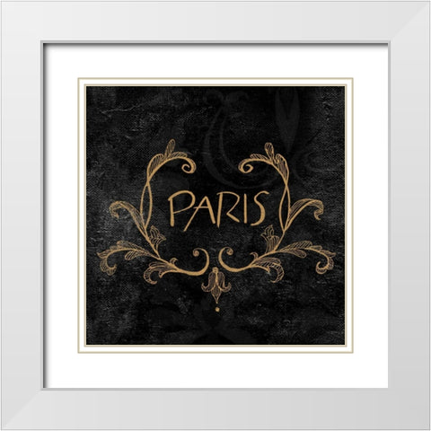 Elegant Paris Gold I White Modern Wood Framed Art Print with Double Matting by Baliko, Linda