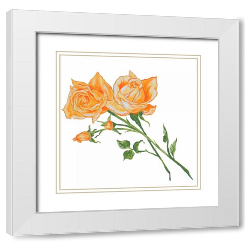 Floral IV White Modern Wood Framed Art Print with Double Matting by Baliko, Linda